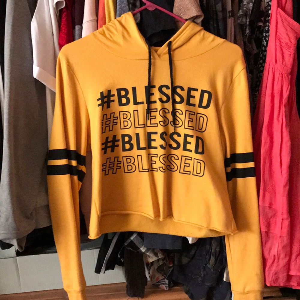 Cropped yellow Hoodie